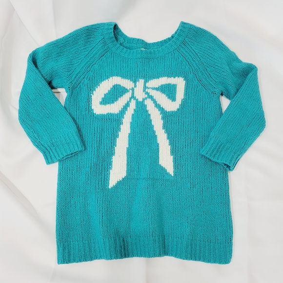 Ann Taylor Loft blue giant bow sweater XS - Picture 2 of 8